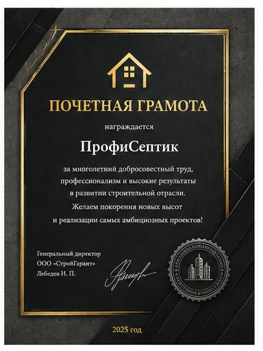 Почётная грамота — ООО «СтройГарант», 2025
